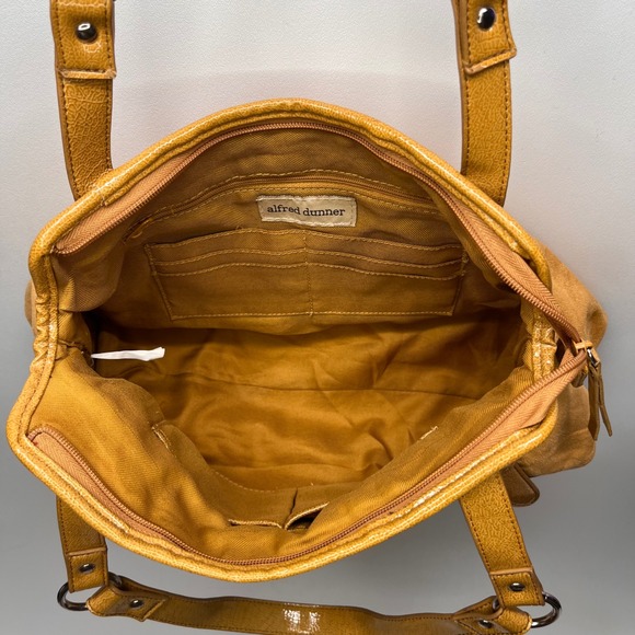 Alfred Dunner Women's Mustard Yellow Suede Shoulder Bag - Picture 3 of 9